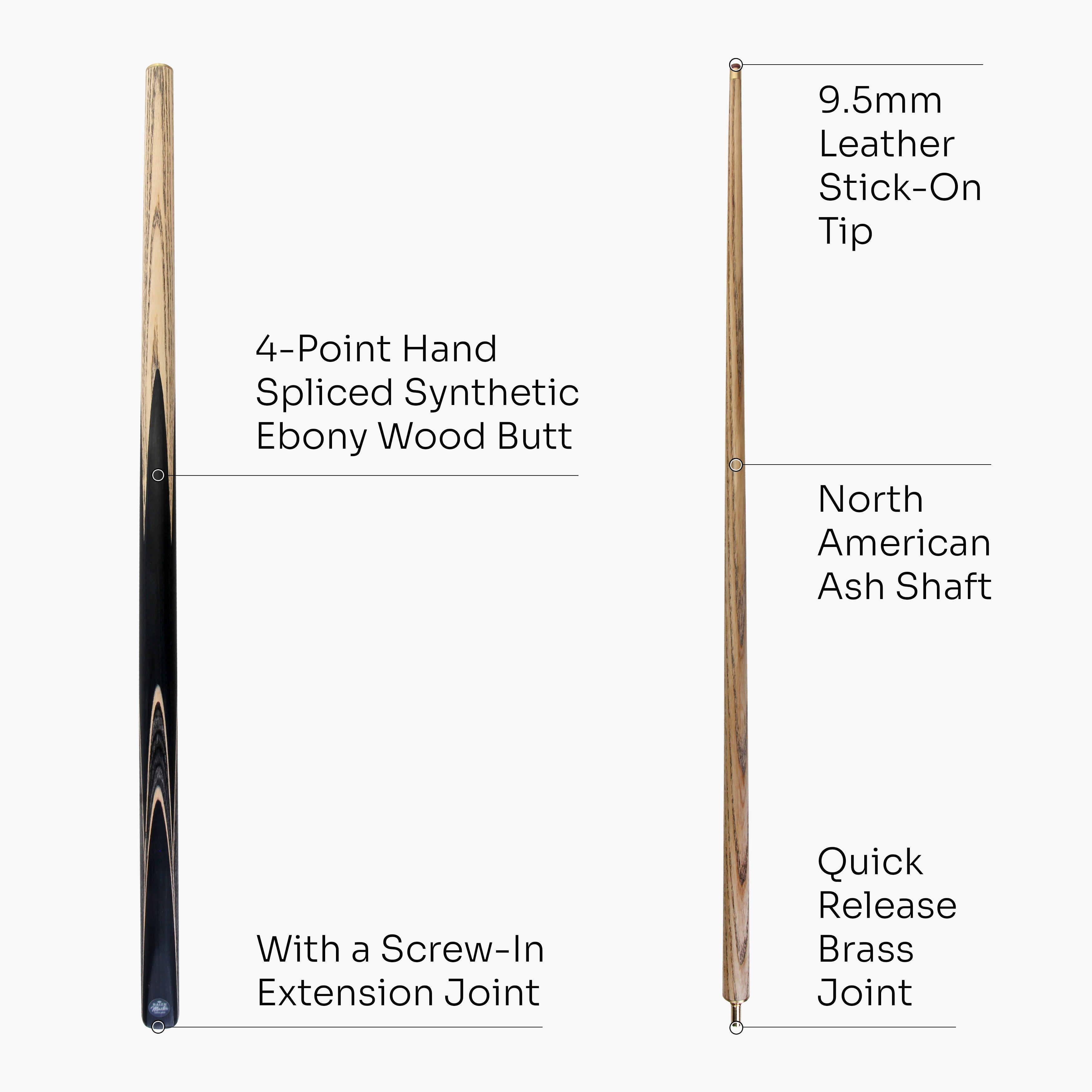 Baize Master Crucible 57-inch cue and case set Cue + Case
