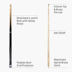Baize Master Victory 57-inch 2-piece cue - 9.5mm tip Cue + Case