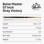 Baize Master Victory 57-inch 2-piece cue - 9.5mm tip Cue + Case