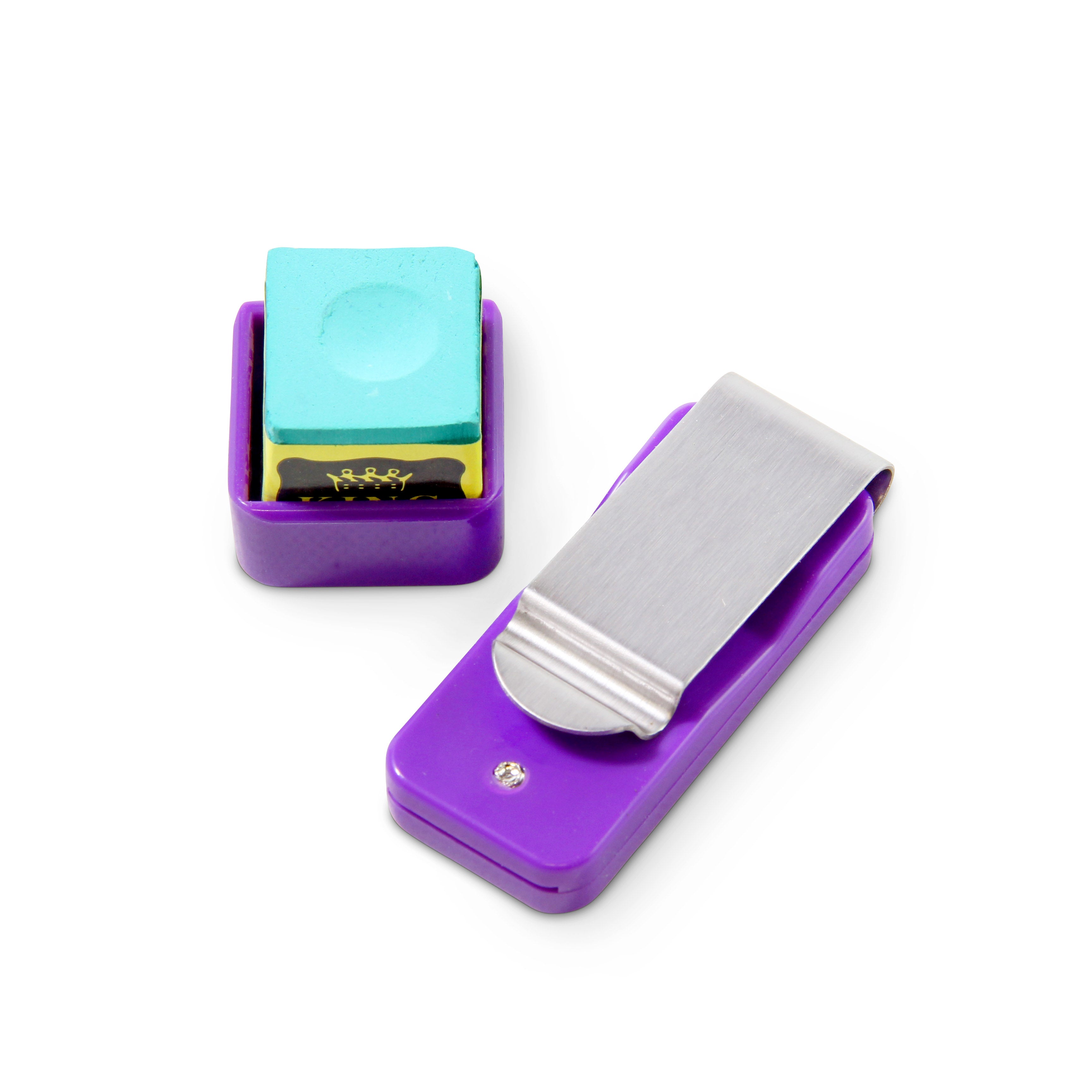 Metal magnetic chalk holder and belt clip Cue + Case