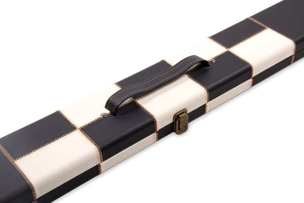Deluxe chequered 2-piece cue case - 3 slot Cue + Case