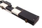 Deluxe chequered 2-piece cue case - 3 slot Cue + Case
