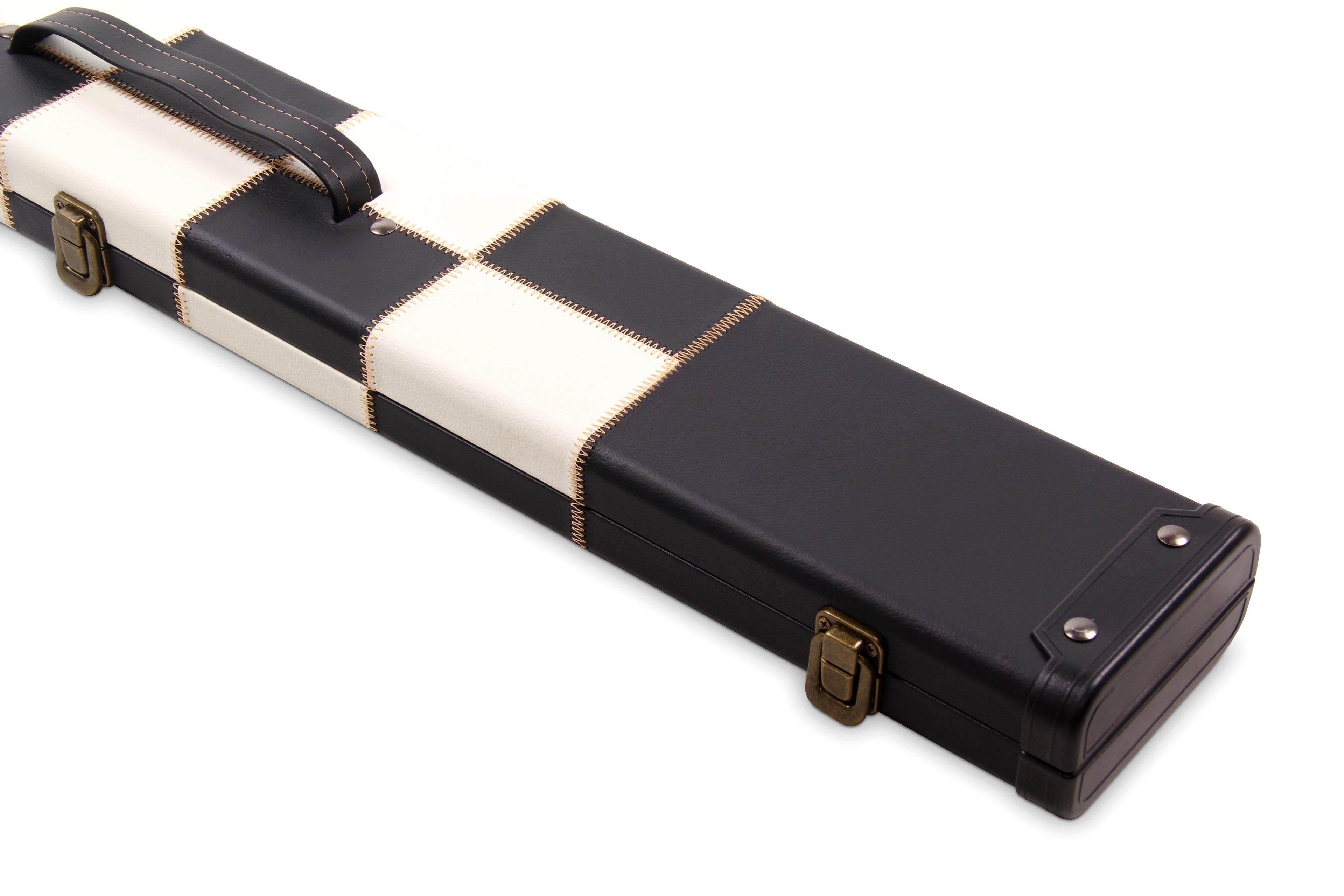 Deluxe chequered 2-piece cue case - 3 slot Cue + Case