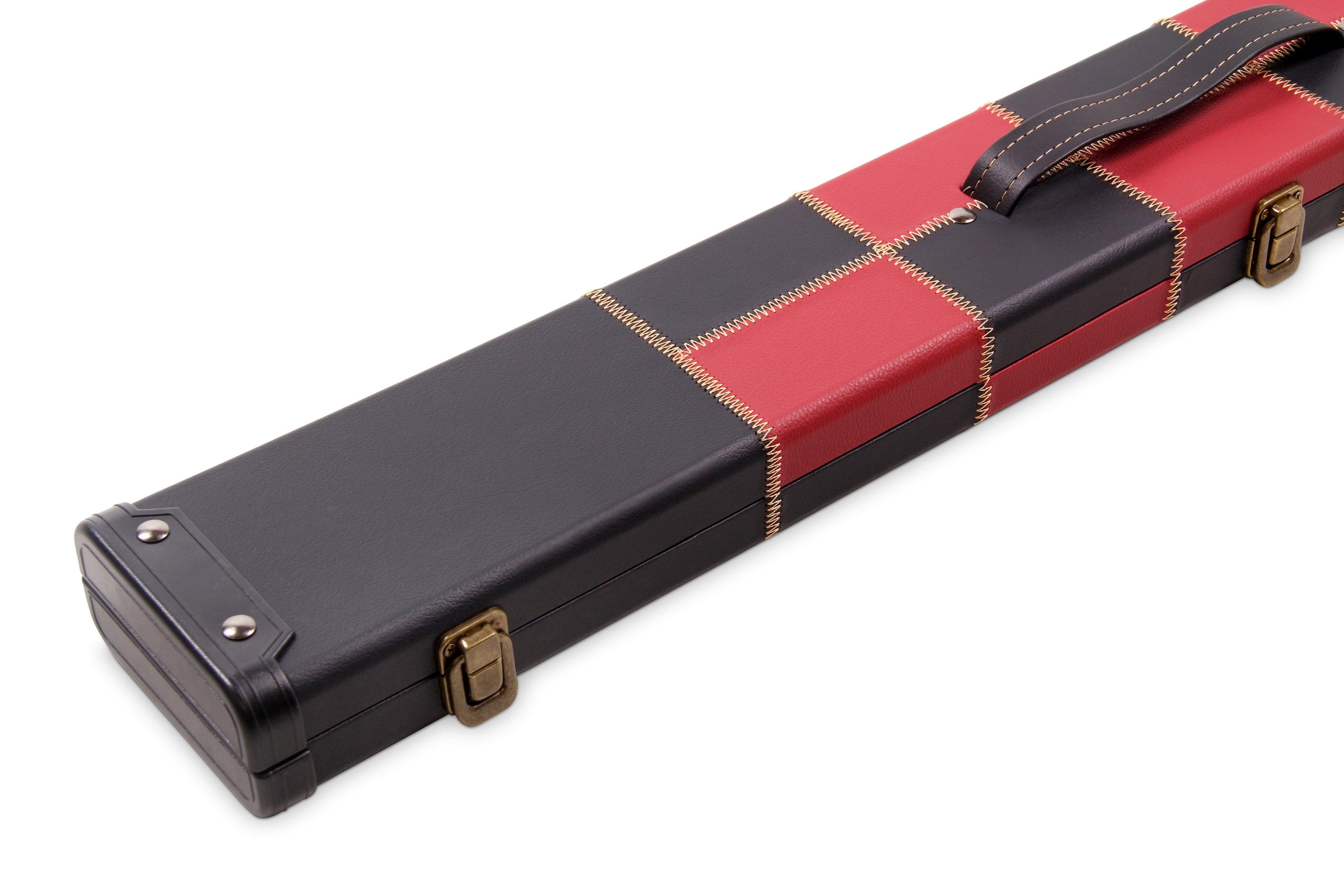 Deluxe chequered 2-piece cue case - 3 slot Cue + Case