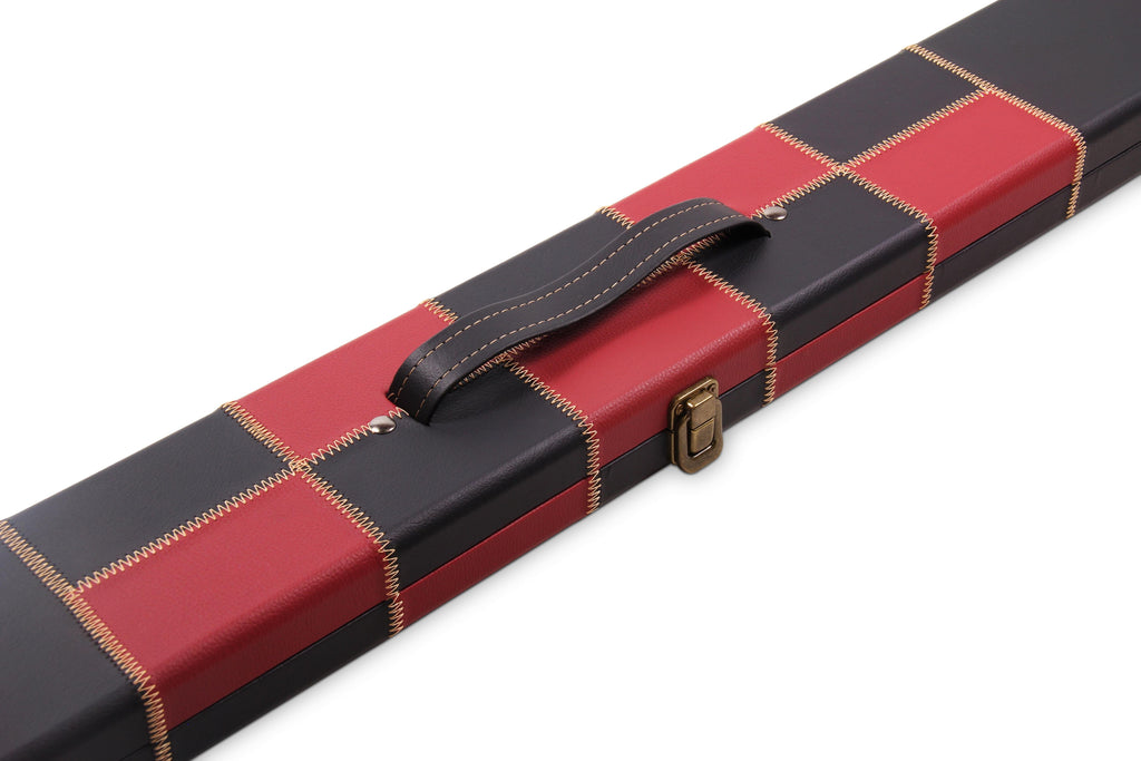 Deluxe chequered 2-piece cue case - 3 slot Cue + Case