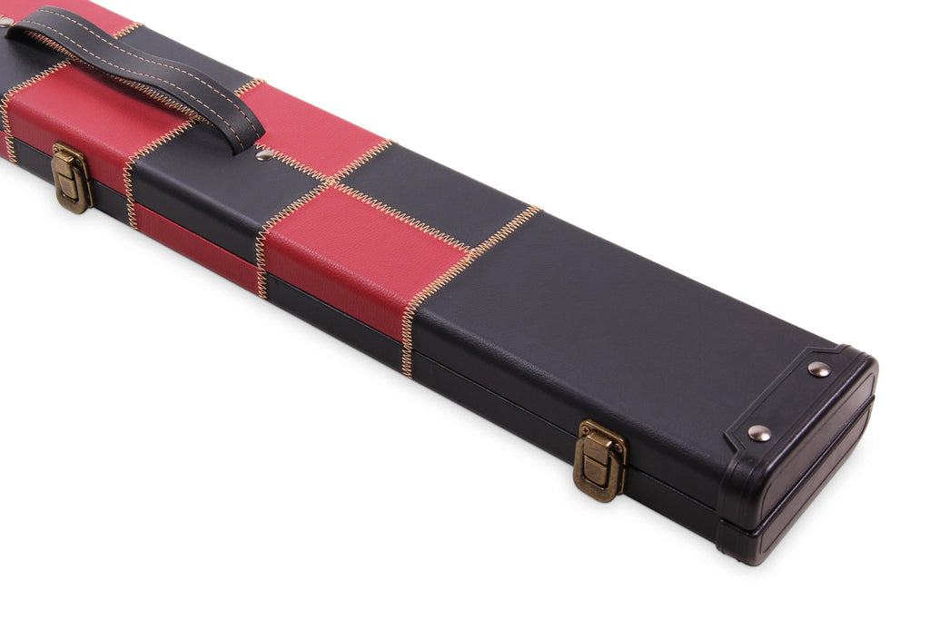 Deluxe chequered 2-piece cue case - 3 slot Cue + Case