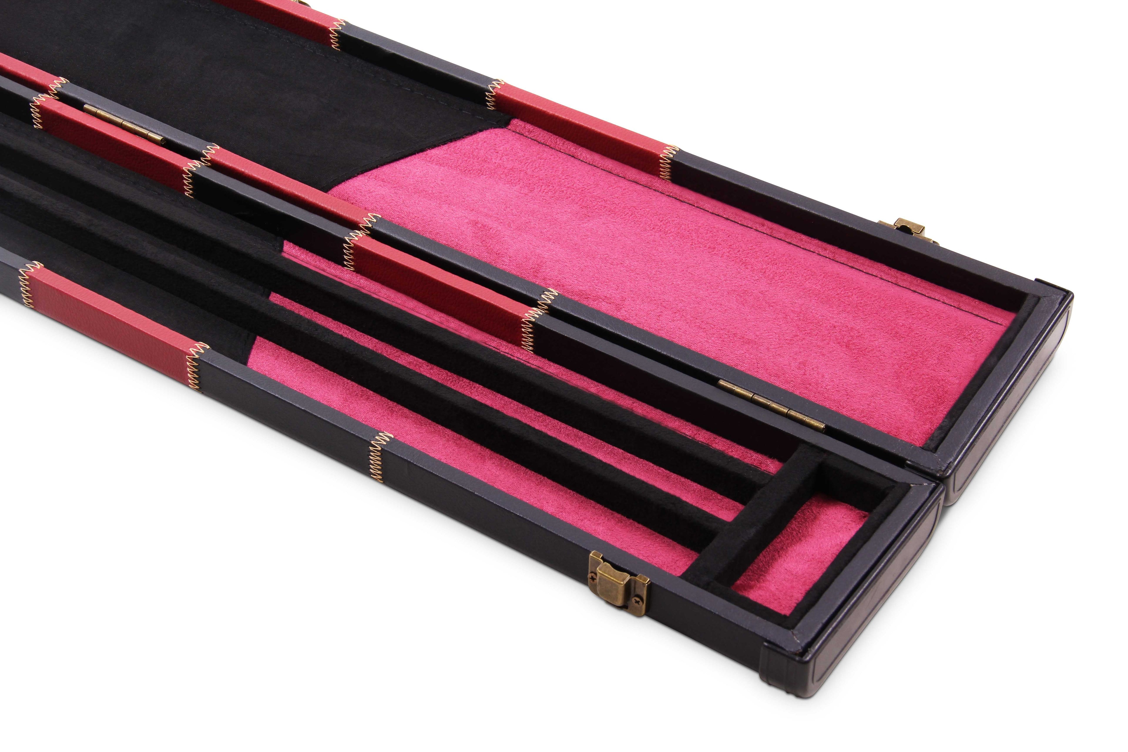 Deluxe chequered 2-piece cue case - 3 slot Cue + Case