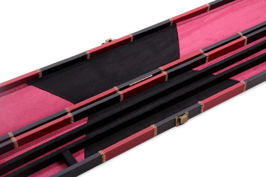 Deluxe chequered 2-piece cue case - 3 slot Cue + Case