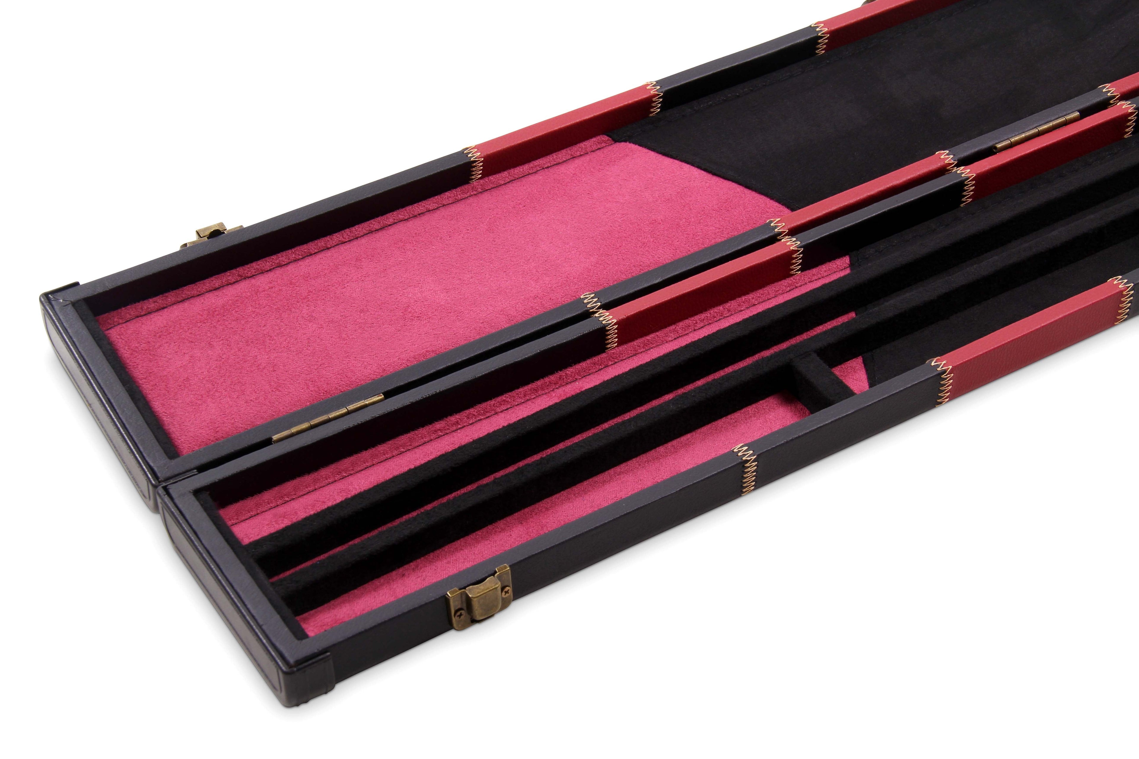 Deluxe chequered 2-piece cue case - 3 slot Cue + Case