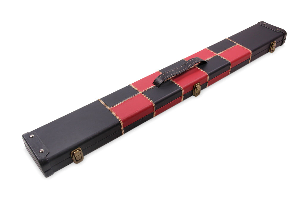 Deluxe chequered 2-piece cue case - 3 slot Cue + Case