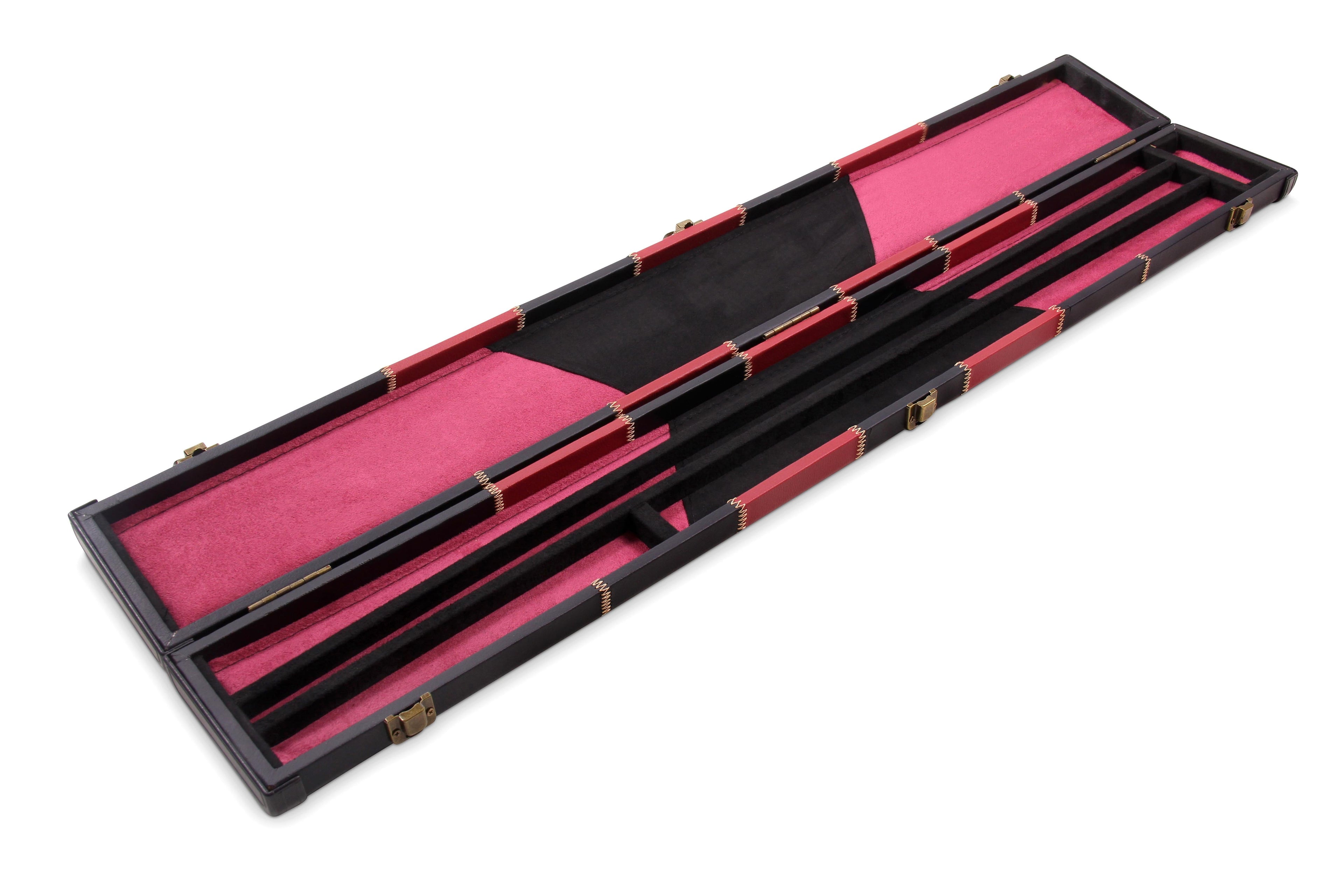 Deluxe chequered 2-piece cue case - 3 slot Cue + Case