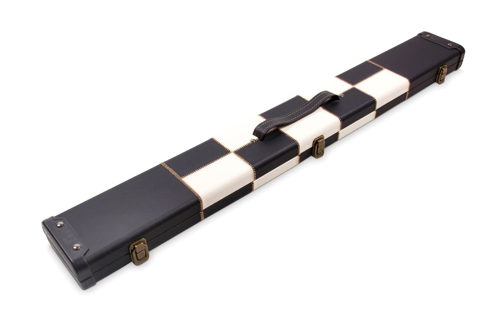 Deluxe chequered 2-piece cue case - 3 slot Cue + Case