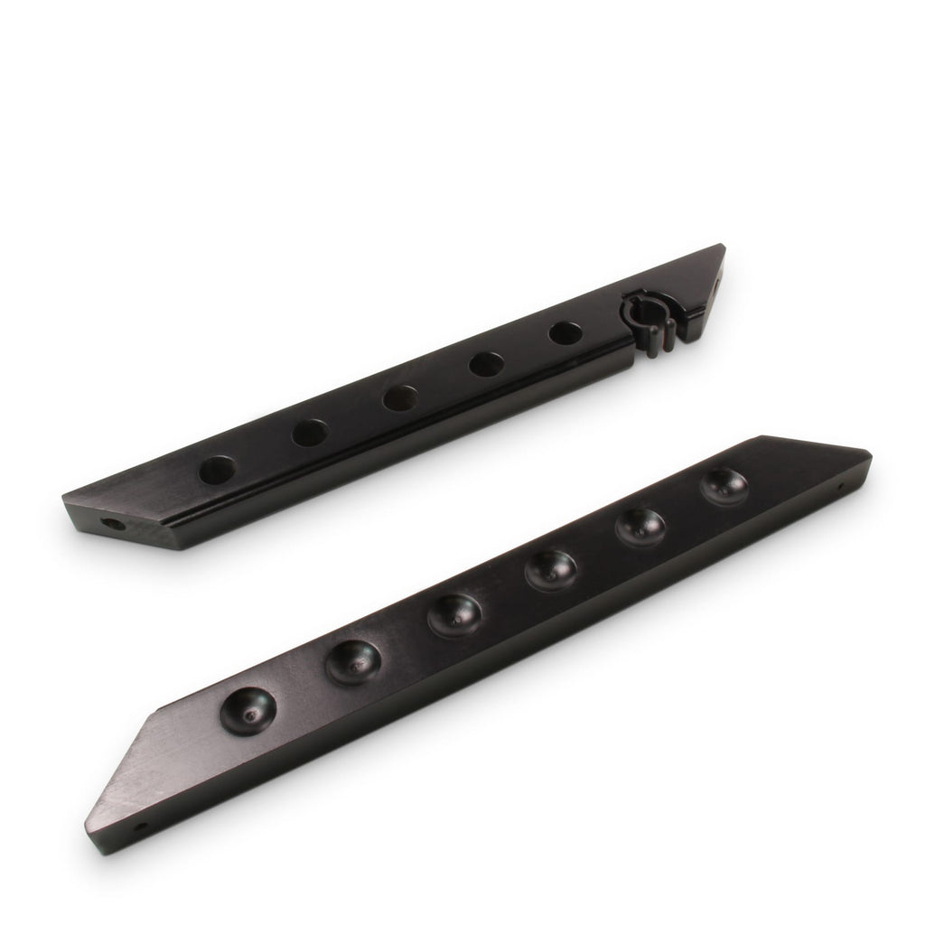 Black straight 6-way wall-mounted cue rack Cue + Case