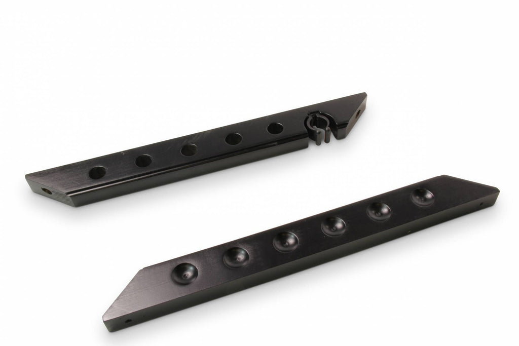 Black straight 6-way wall-mounted cue rack Cue + Case