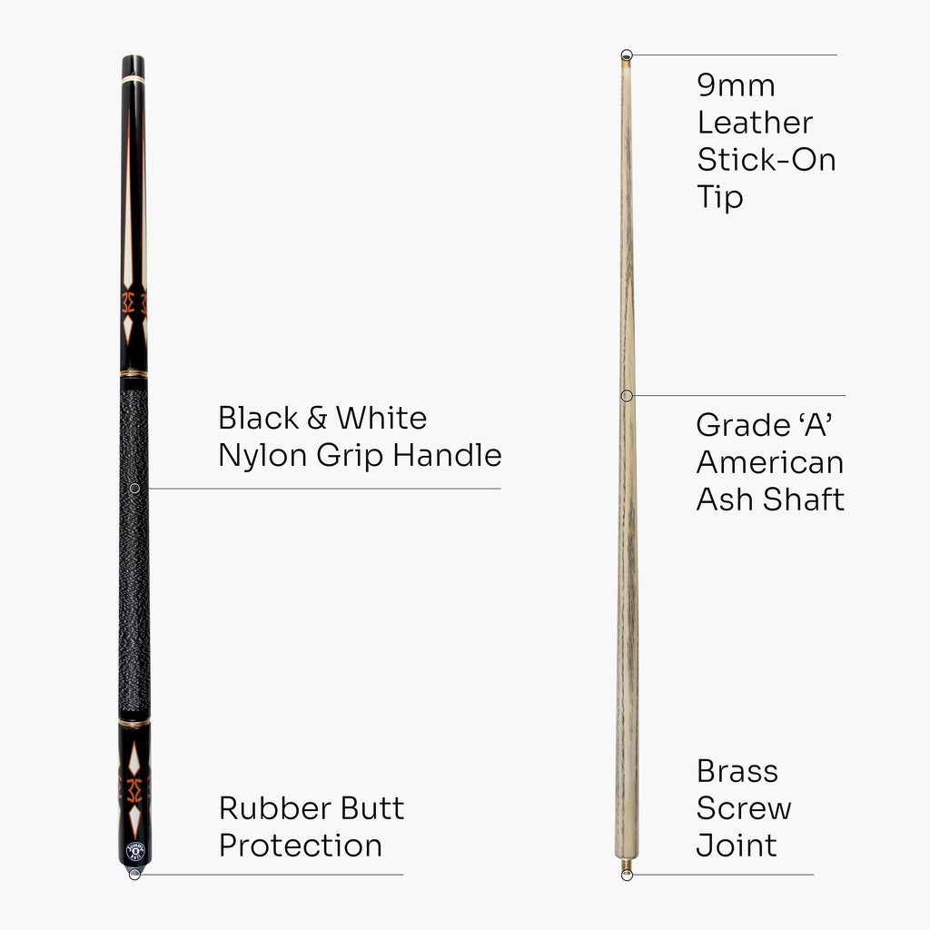 Jonny 8 Ball Inca adjustable 4-piece pool cue Cue + Case