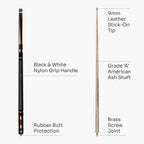 Jonny 8 Ball Inca adjustable 4-piece pool cue Cue + Case