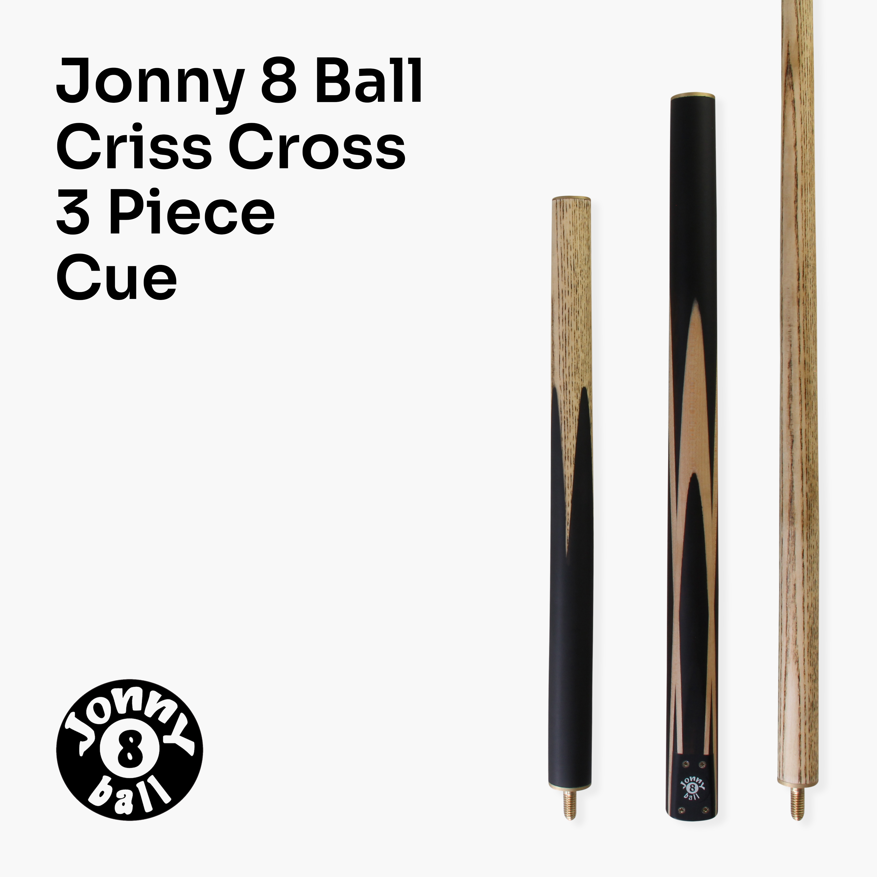 Jonny 8 Ball adjustable 57-inch 3-piece cue Cue + Case