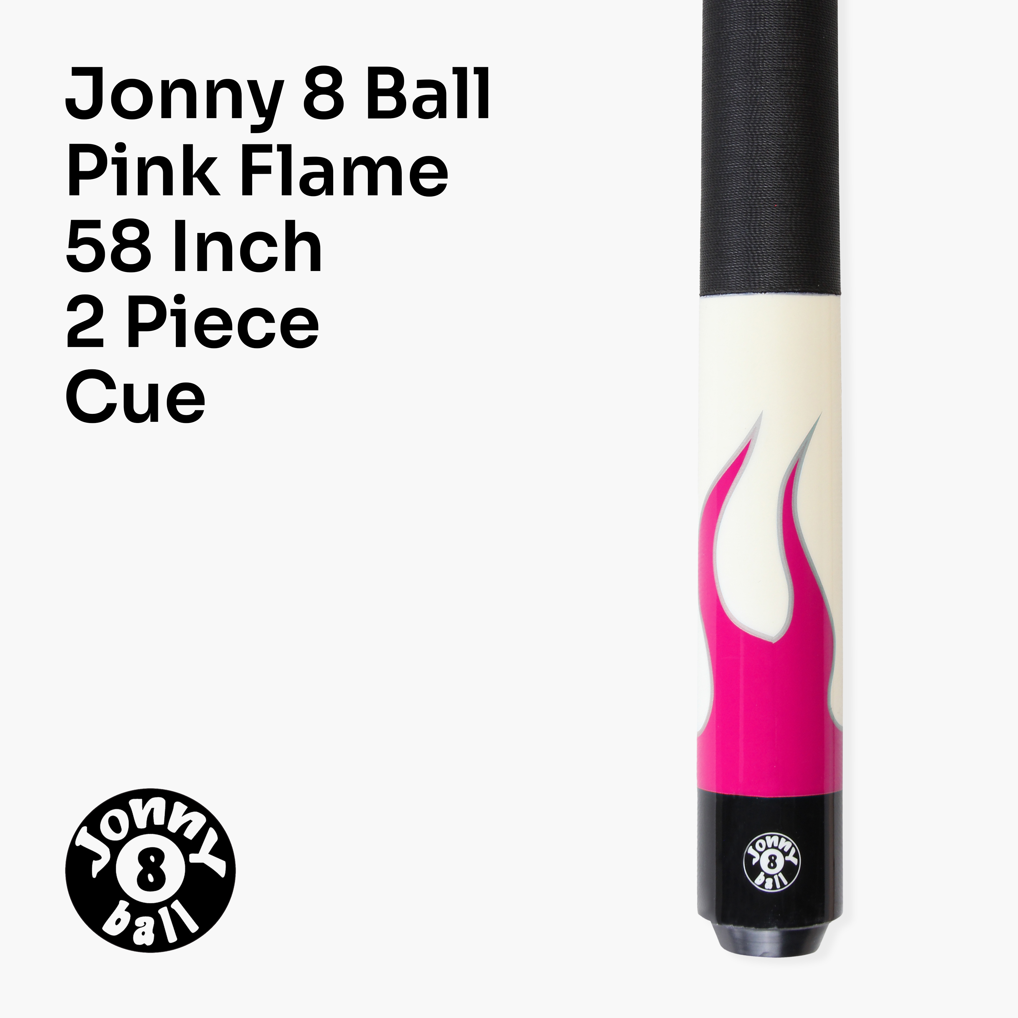 Jonny 8 Ball Flame 58-inch 2-piece cue Cue + Case