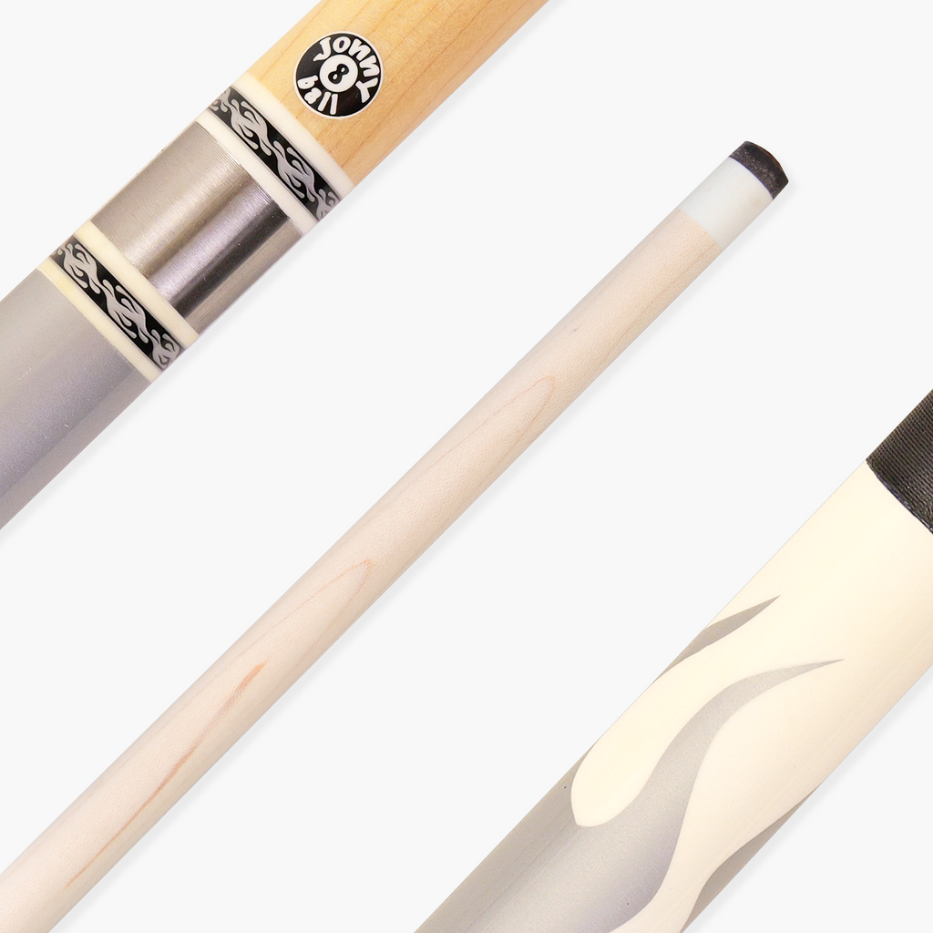 Jonny 8 Ball Flame 58-inch 2-piece cue Cue + Case