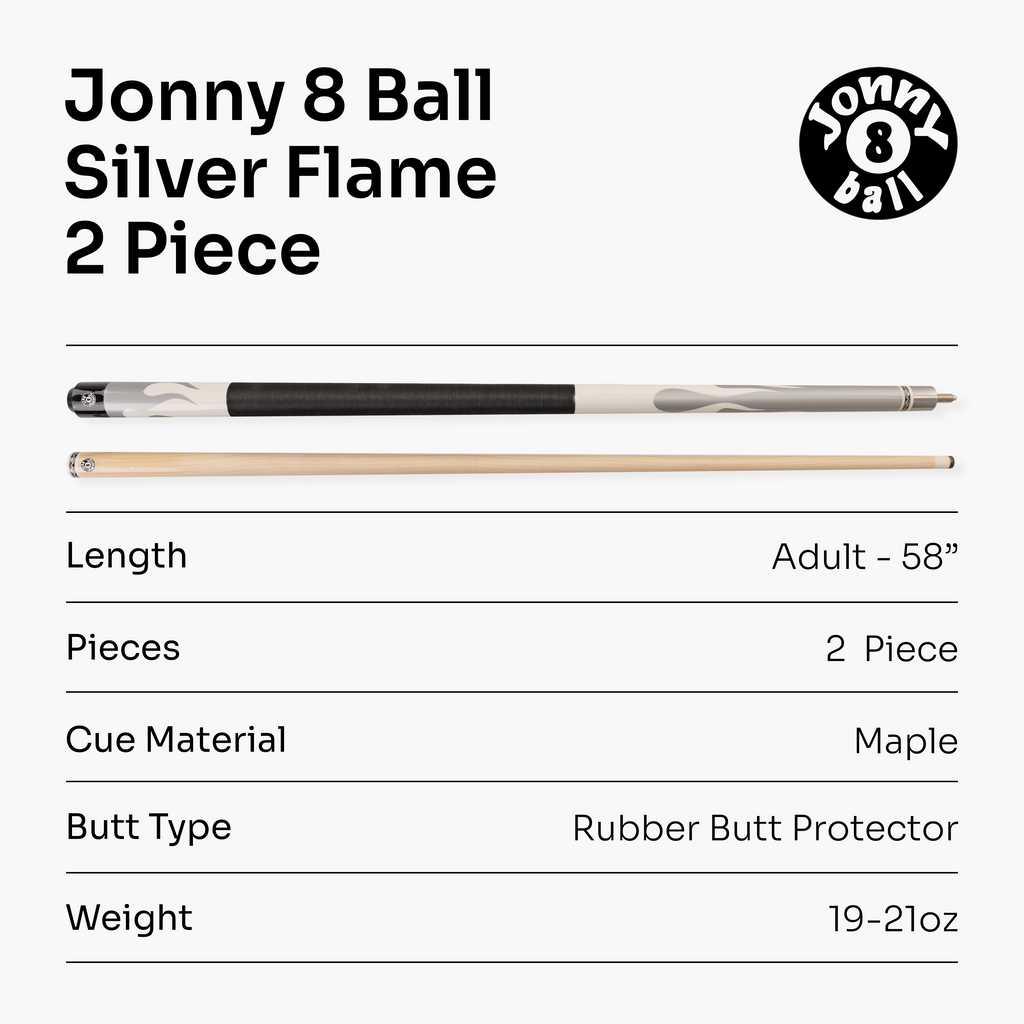 Jonny 8 Ball Flame 58-inch 2-piece cue Cue + Case