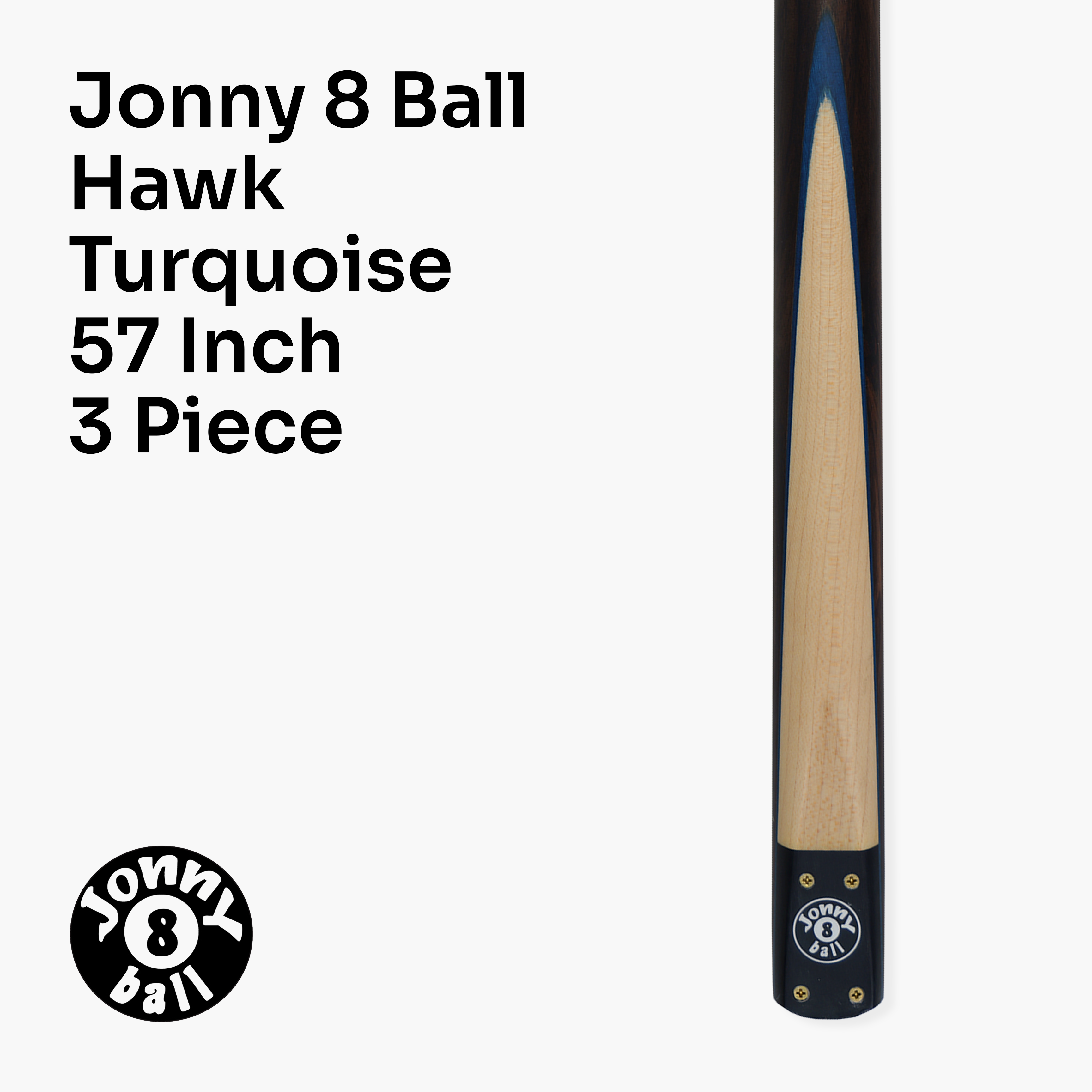 Jonny 8 Ball Hawk adjustable 3-piece pool cue Cue + Case