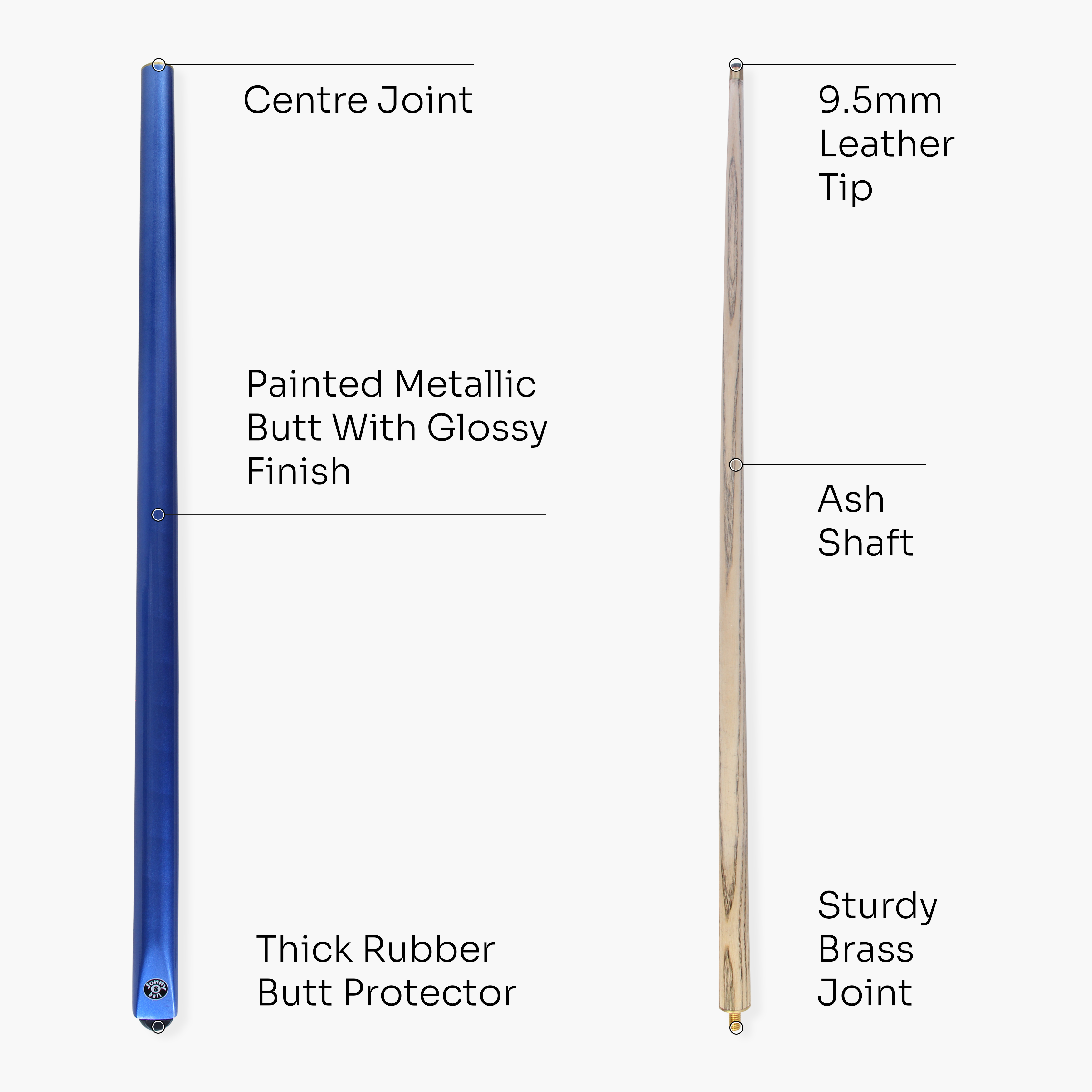 Jonny 8 Ball Metallic E-Series 2-piece cue Cue + Case