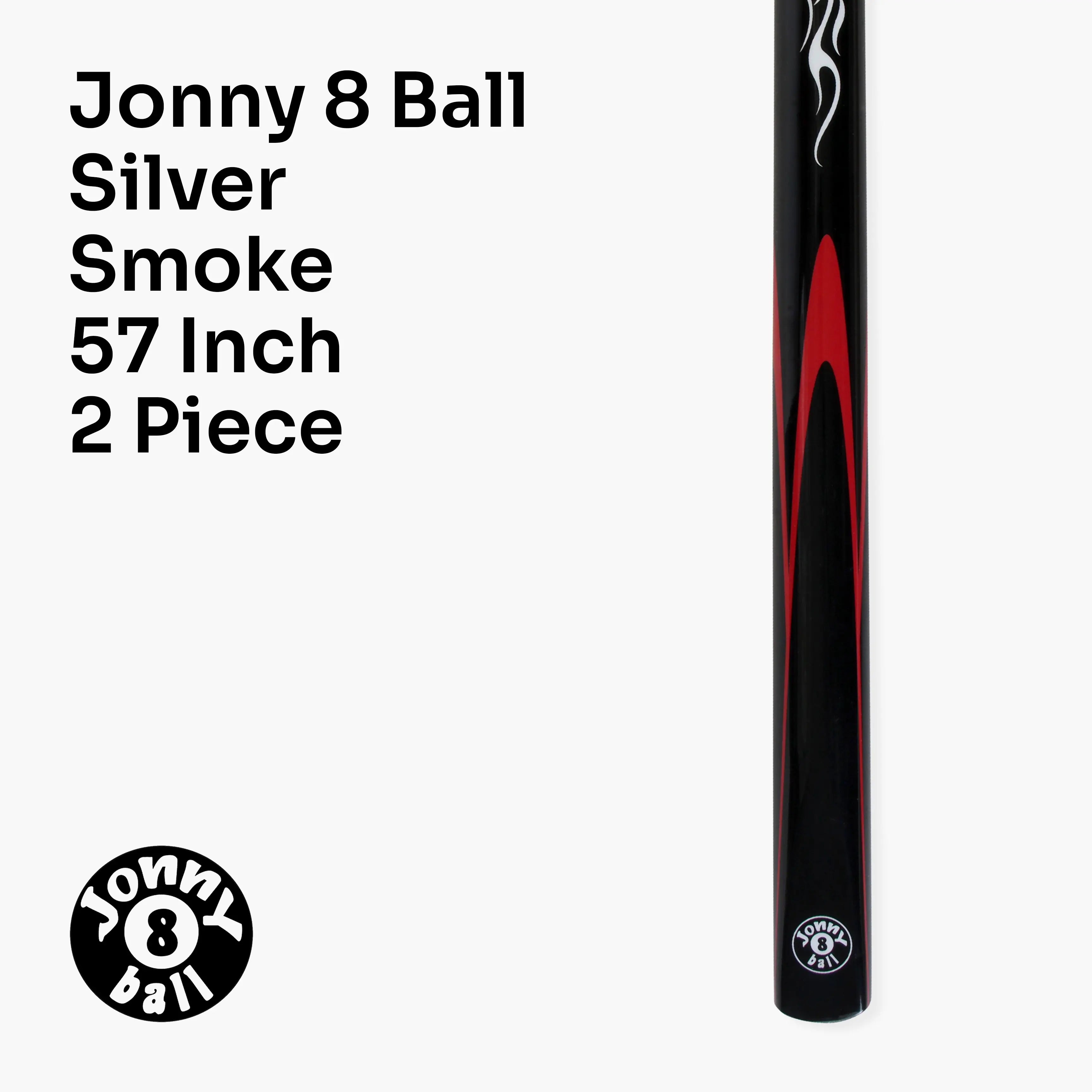 Jonny 8 Ball Silver Smoke 57-inch 2-piece pool cue Cue + Case