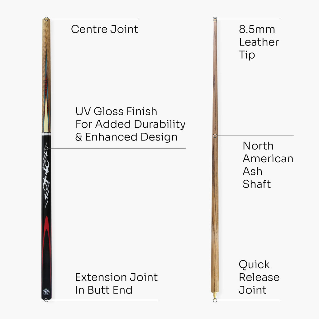 Jonny 8 Ball Silver Smoke 57-inch 2-piece pool cue Cue + Case