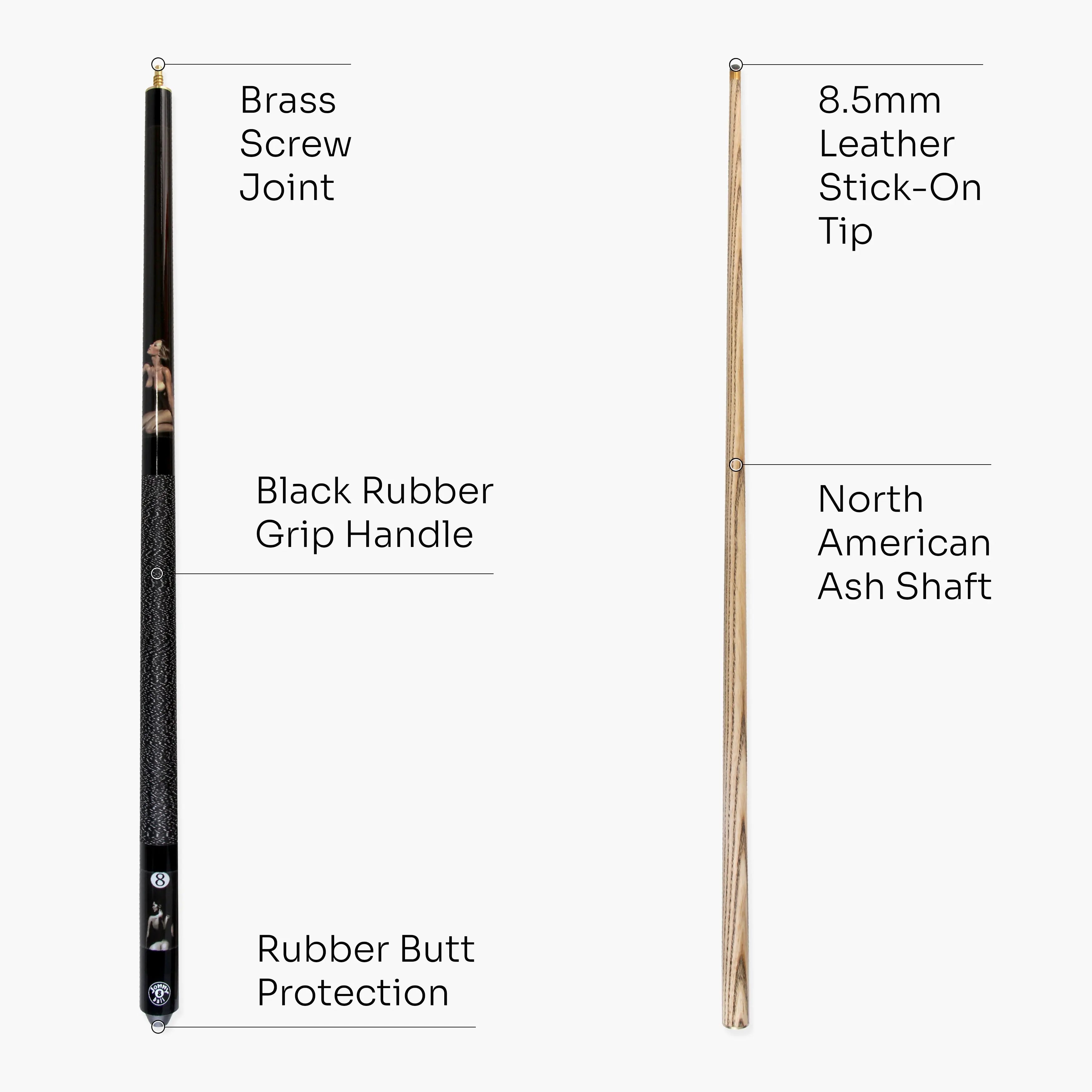 Jonny 8 Ball Risque 57-inch 2-piece cue Cue + Case