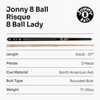 Jonny 8 Ball Risque 57-inch 2-piece cue Cue + Case