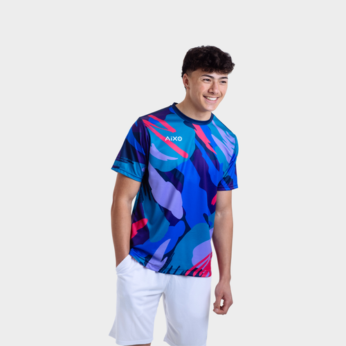 Aixo Abstract Mens Top Multicolour Dark Aixo