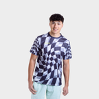 Aixo Checker Mens Top Grey Aixo