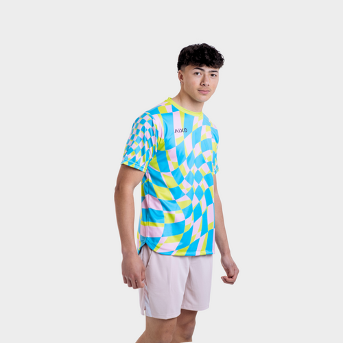 Aixo Checker Mens Top Lime Aixo