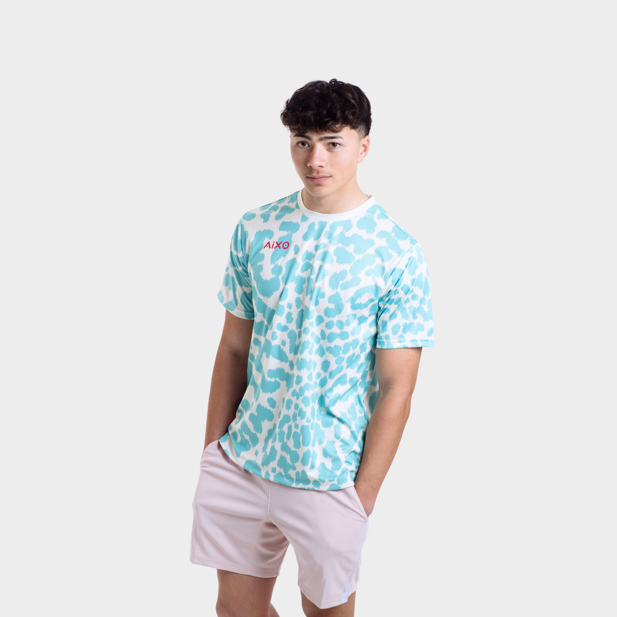 Aixo Leopard Mens Top Ivory Aixo