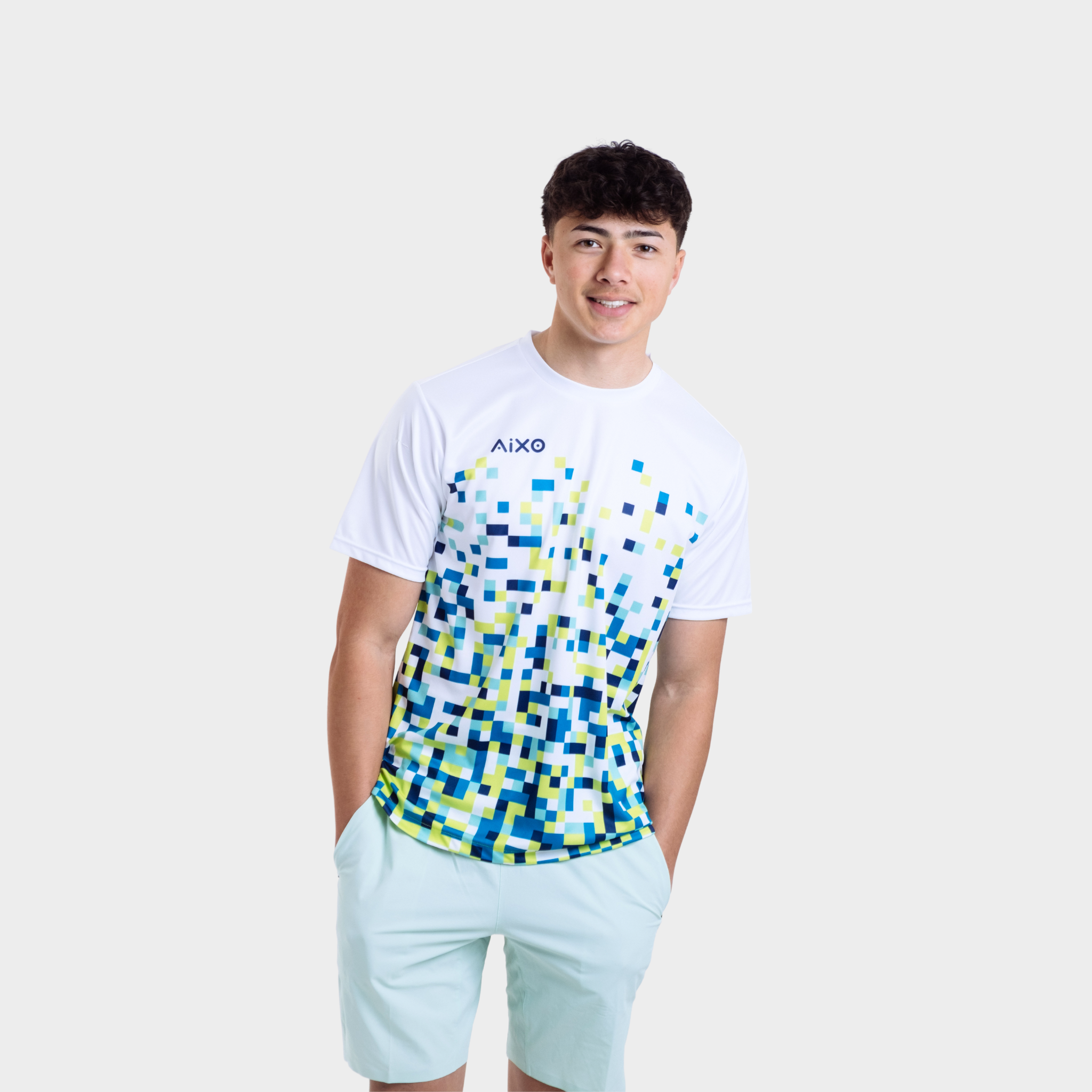 Aixo Pixel Mens Top Green Aixo