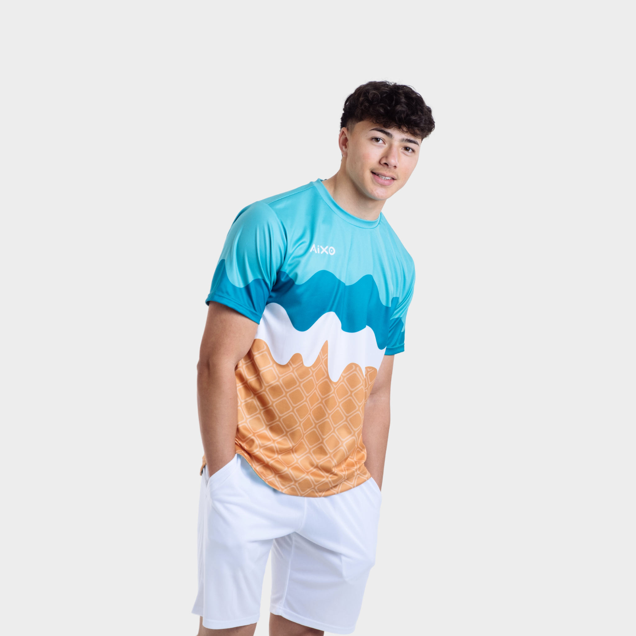 Aixo Sundae Mens Top Teal Aixo