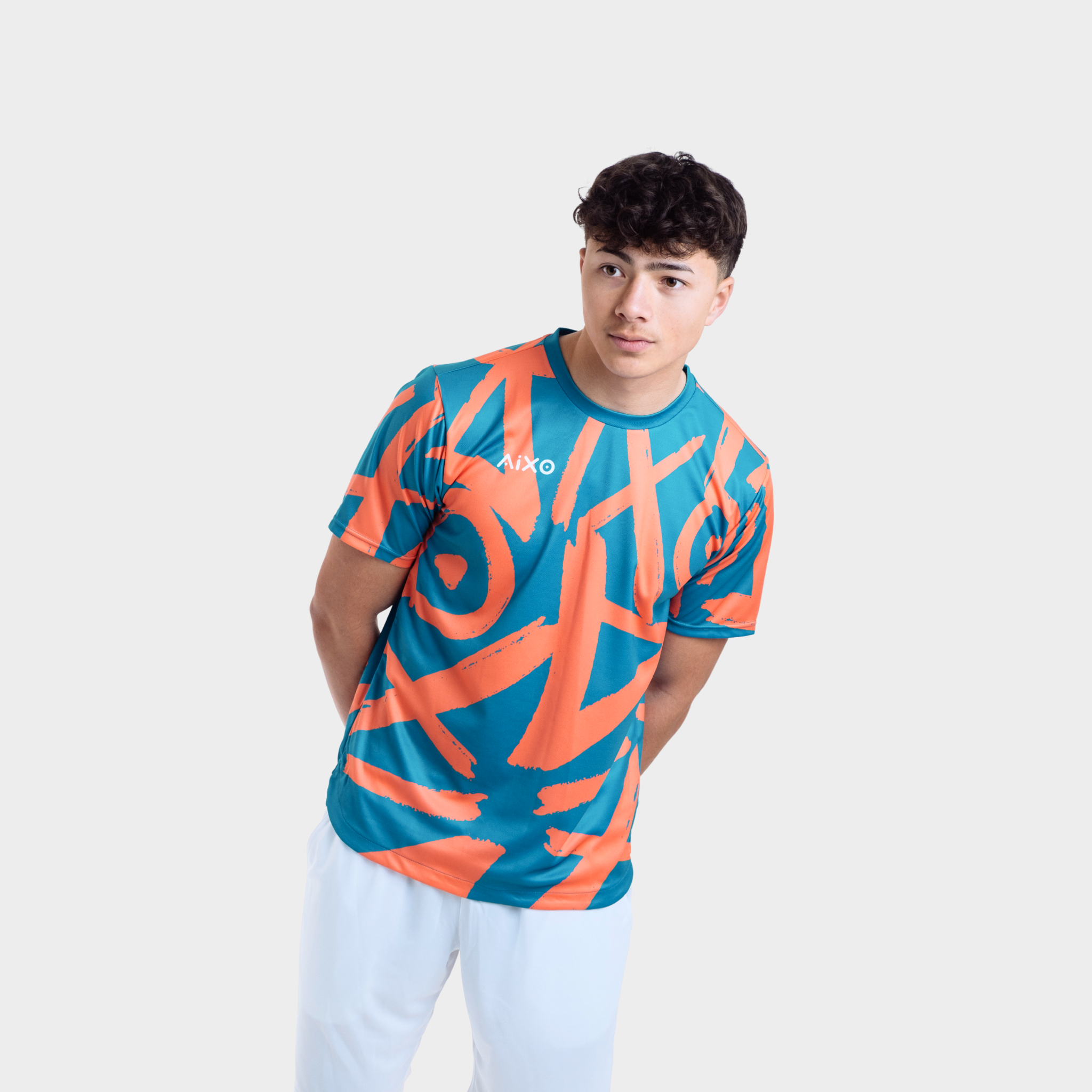 Aixo Tagged Mens Top Teal Aixo