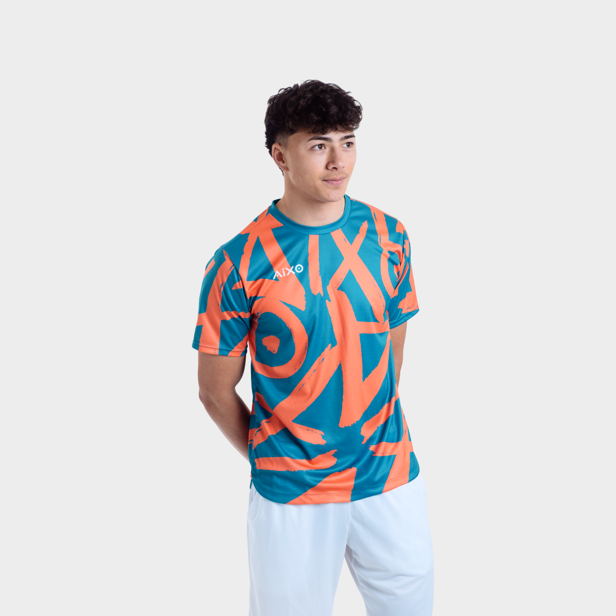 Aixo Tagged Mens Top Teal Aixo