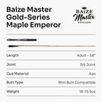 Baize Master G14 Maple Emperor 57-inch pool cue Cue + Case