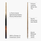 Baize Master Crucible 57-inch cue and case set Cue + Case