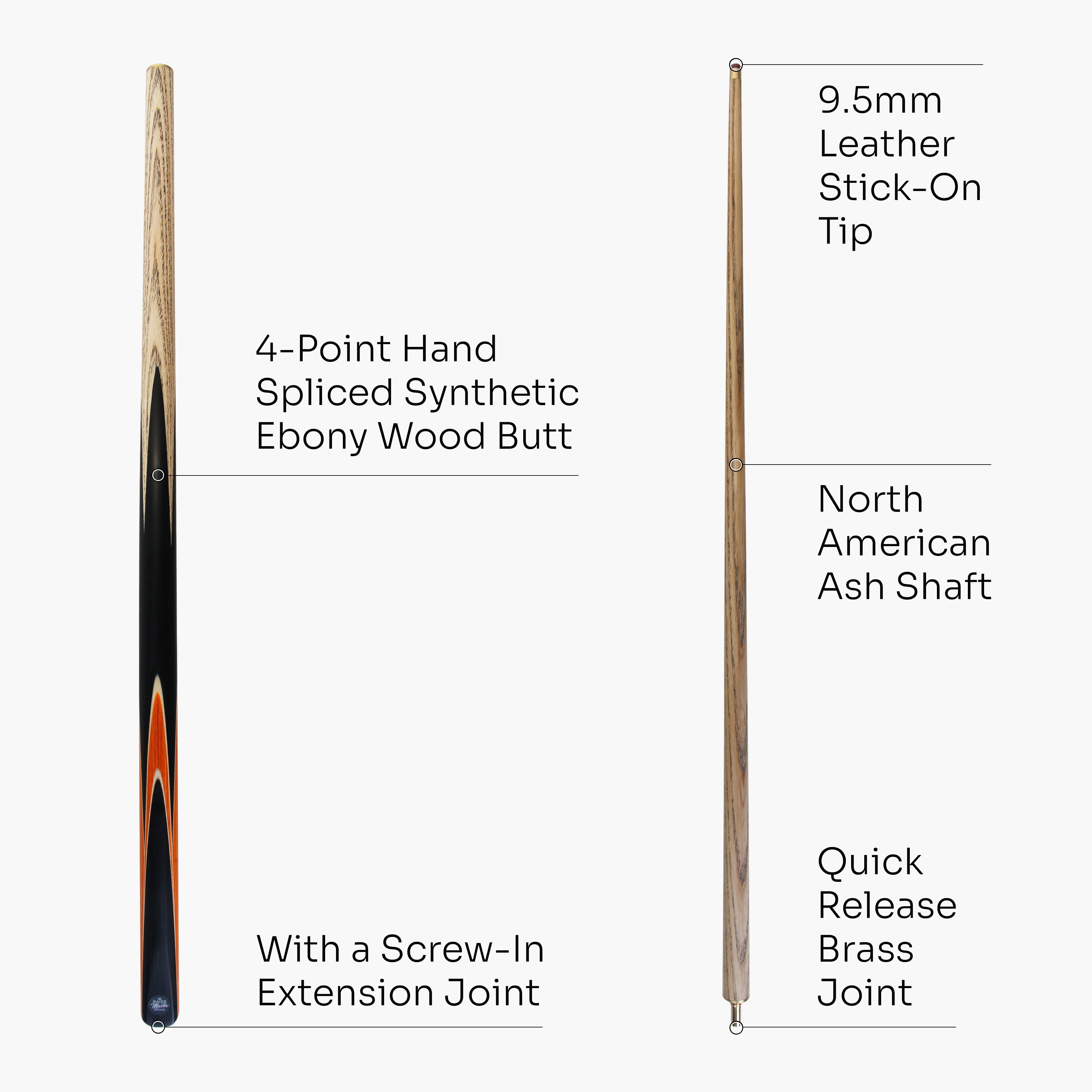 Baize Master Crucible 57-inch cue and case set Cue + Case