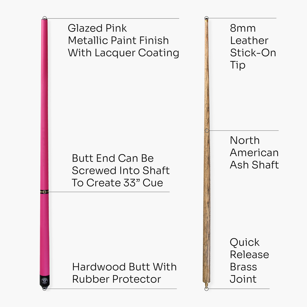 Jonny 8 Ball Pink Triad 48-inch cue and soft case Cue + Case