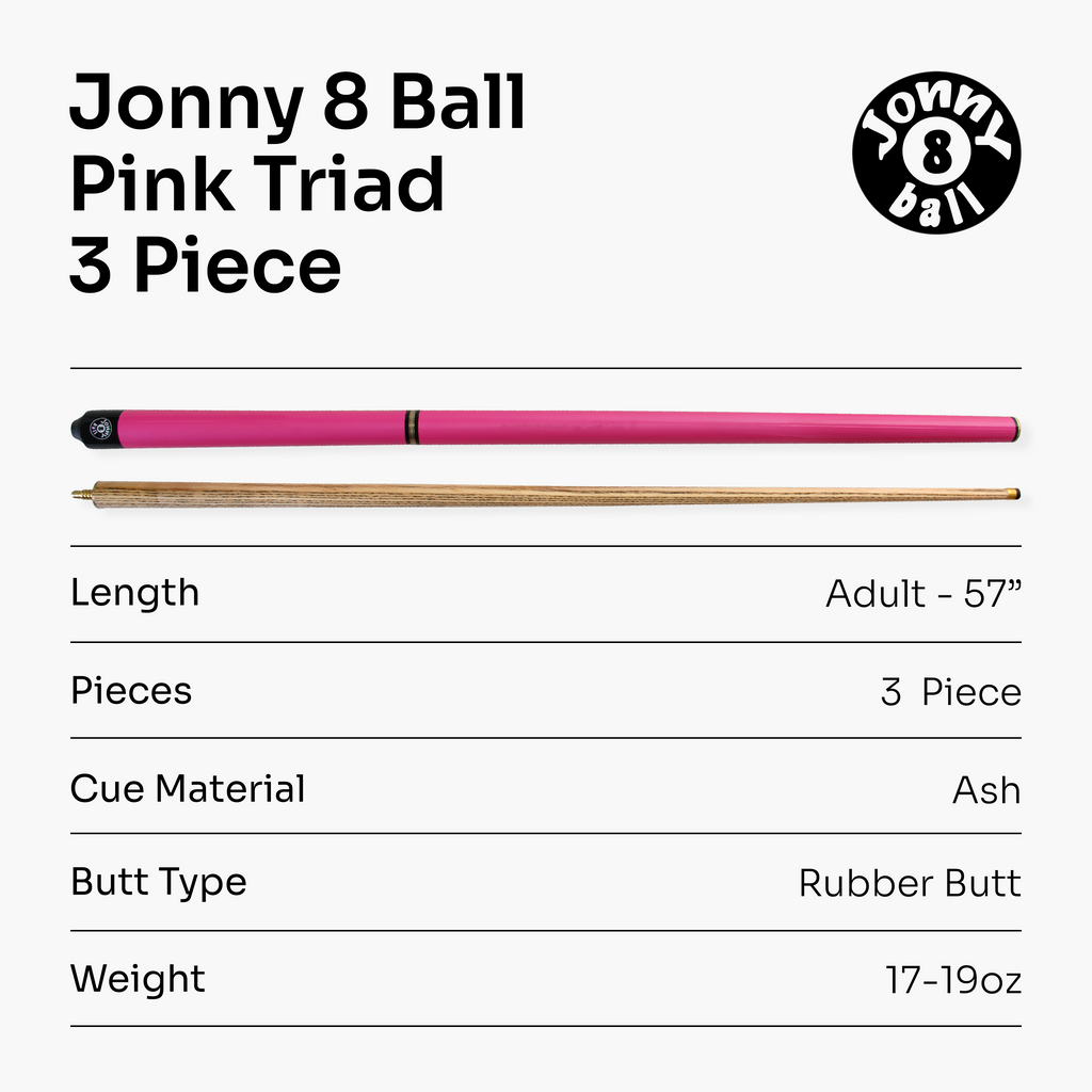 Jonny 8 Ball Triad 57-inch adjustable 3-piece cue Cue + Case