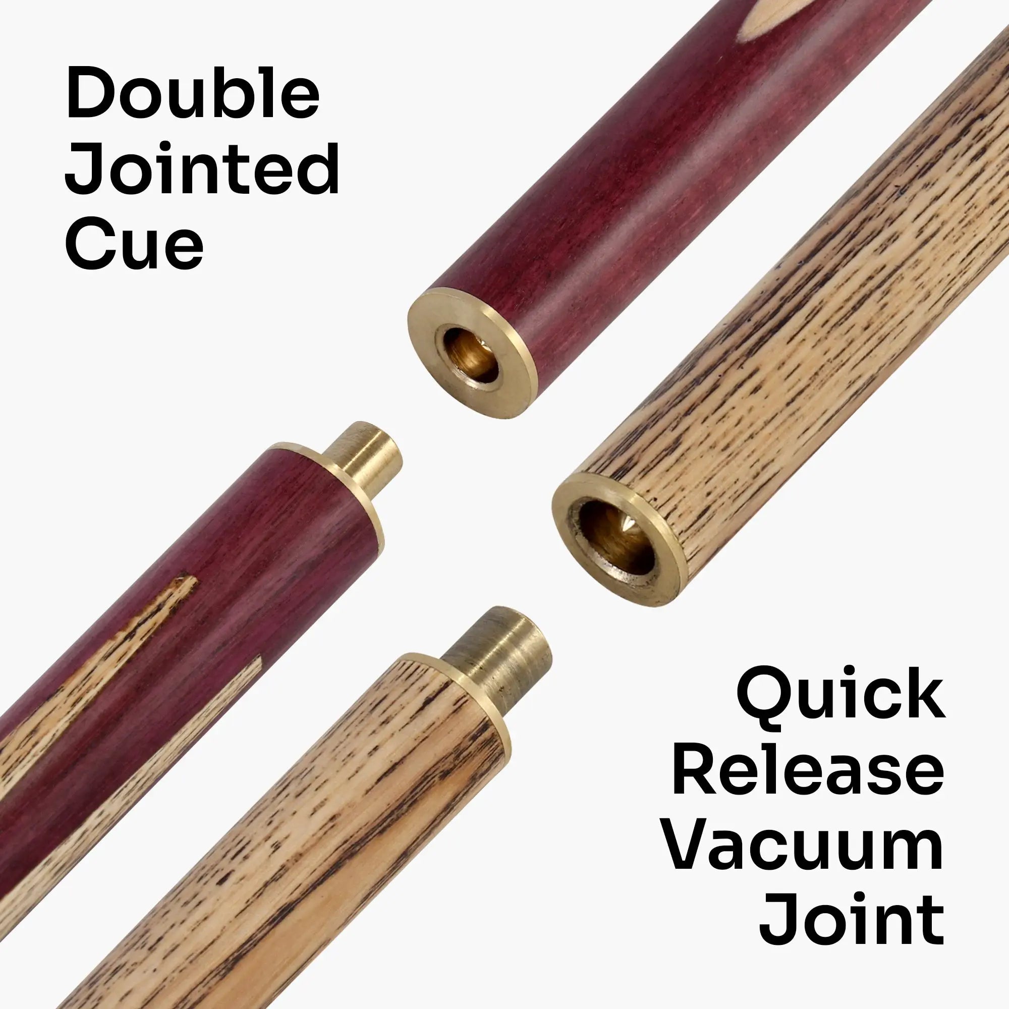 Baize Master Purple Heart 57-inch adjustable 3-piece cue Cue + Case