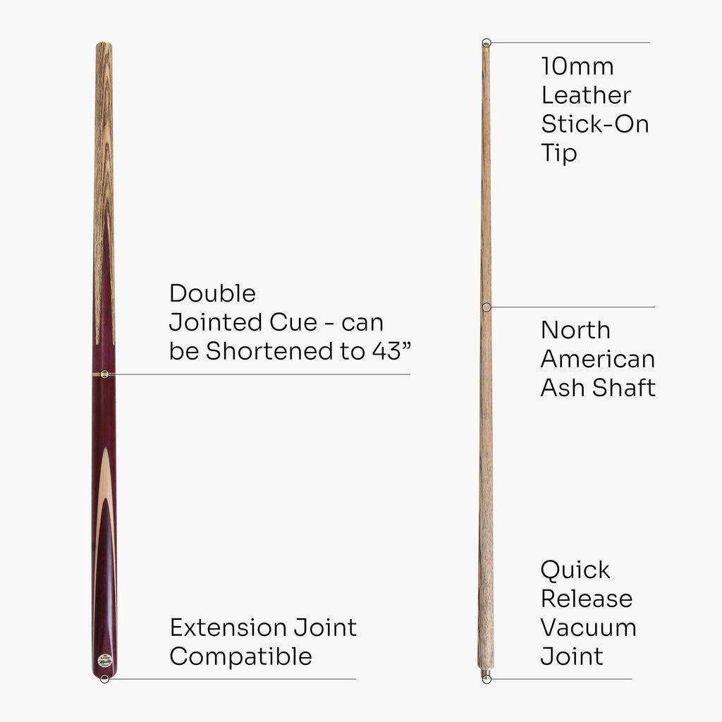 Baize Master Purple Heart 57-inch adjustable 3-piece cue Cue + Case