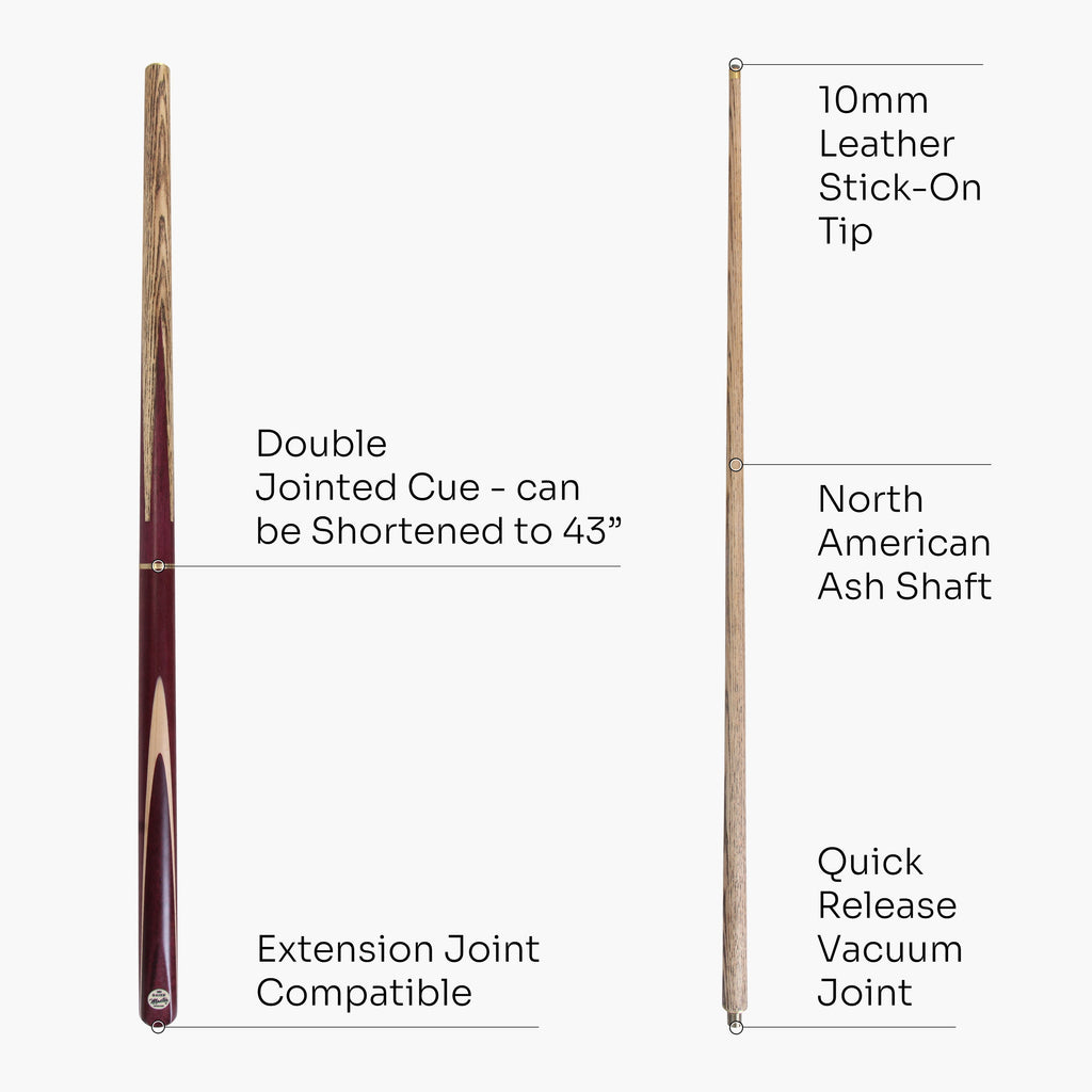 Baize Master Purple Heart adjustable cue and case set Cue + Case