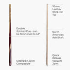 Baize Master Purple Heart adjustable cue and case set Cue + Case