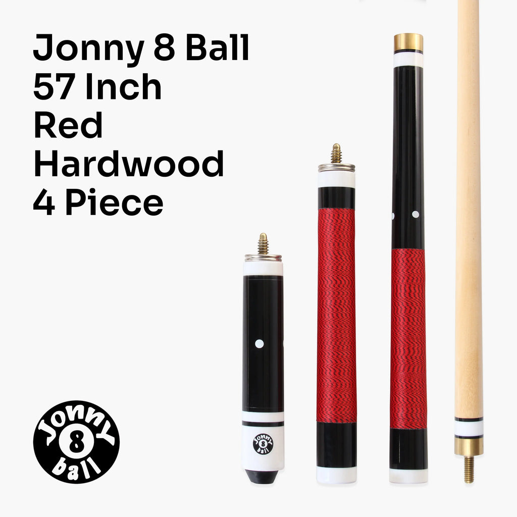 Jonny 8 Ball adjustable 4-piece cue with spare tips Cue + Case