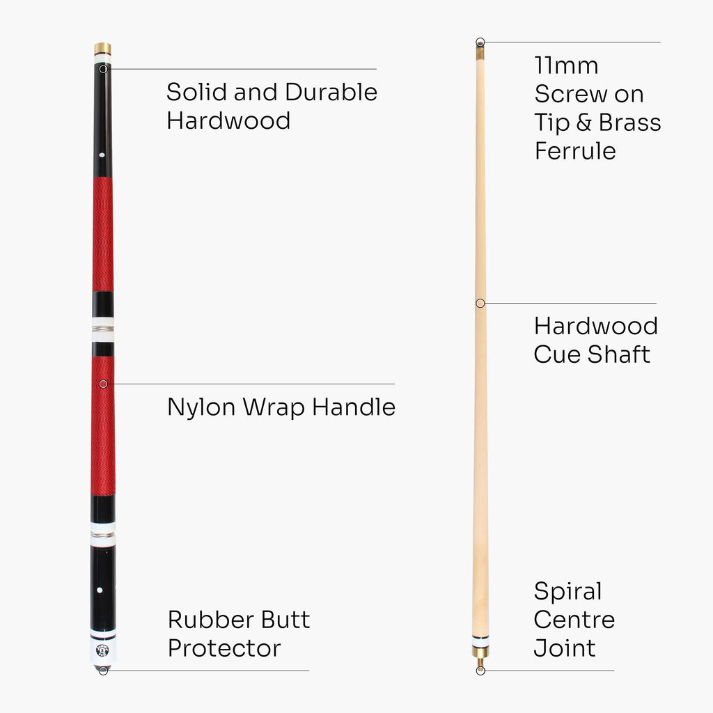 Jonny 8 Ball adjustable 4-piece cue with spare tips Cue + Case