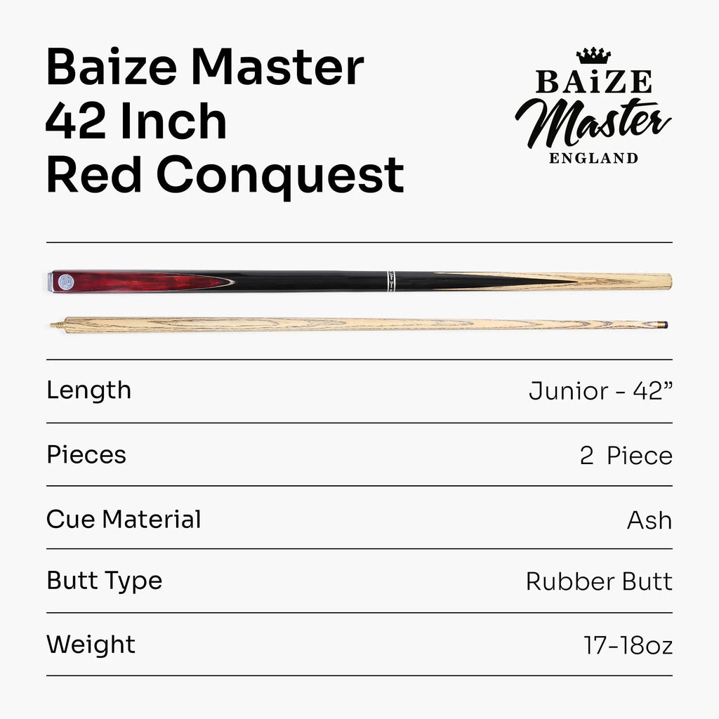 Baize Master Conquest 42-inch junior 2-piece cue Cue + Case